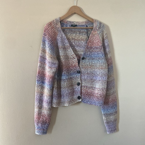 Rails -Josie Cardigan Amethyst Space Dye Multi Color Wool Blend Chunky Sweater - Picture 7 of 11